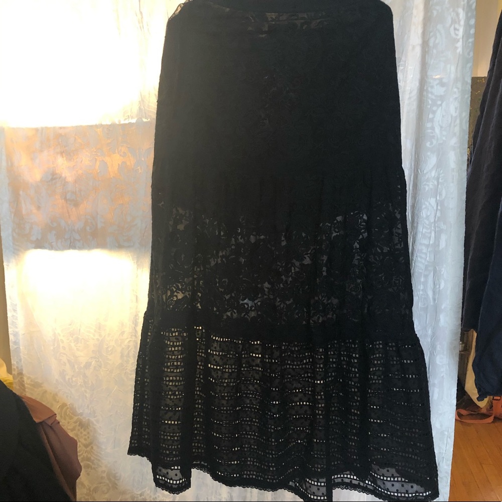 Gothic black lace skirt